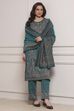 Ivory Printed Straight Winter Suit Set image number 0