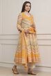 Pink Cotton Printed Anarkali Suit Set image number 5