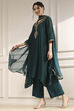 Green Striped Straight Suit Set image number 3