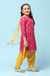 Turquoise Cotton Straight Printed Kurta Patiala Salwar Suit Set image number 6