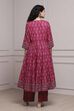 Magenta Cotton Printed Anarkali Suit Set image number 4