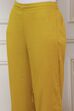 Lime Yellow Chanderi Floral Printed Asymmetric Straight Kurta Set image number 2