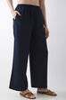 Green Solid Straight Palazzos image number 3