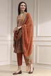 Blue Printed Straight Suit Set image number 3