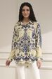 Off-White and Blue Printed Relaxed Fit Shirt image number 5