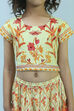 Lime Green Cotton Printed Lehenga Set image number 1