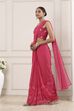Pink Poly Georgette Printed Saree With Blouse image number 3
