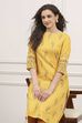 Green Cotton Straight Printed Kurta image number 6