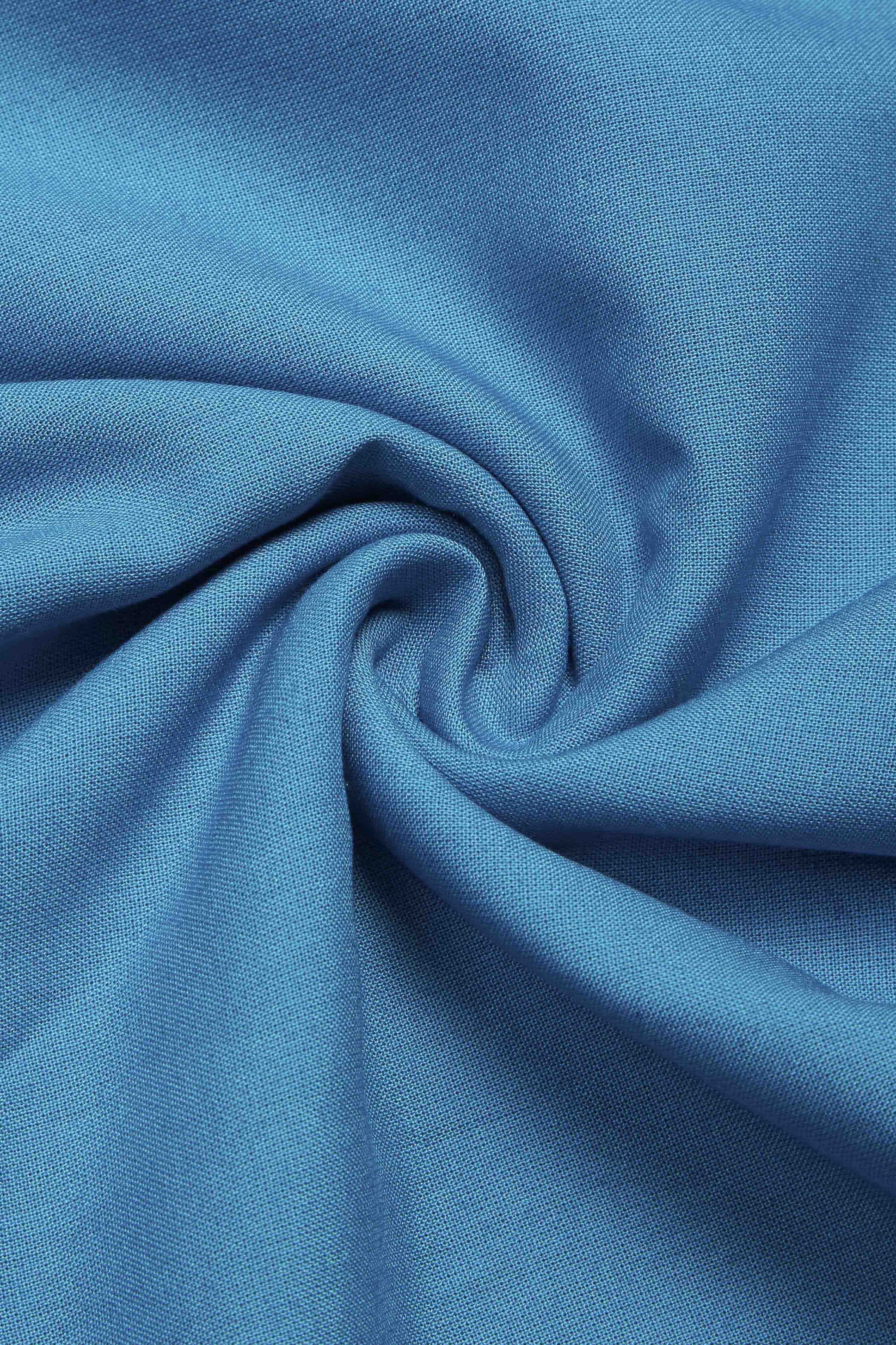 Blue Organza Rajasthani Print Unstitched Suit Set image number 2