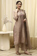 Lavender Chanderi Printed Unstitched Suit Set image number 6