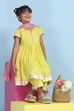 Lime Green Cotton Embroidered Anarkali Suit Set