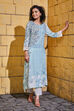 Blue Viscose Straight Kurta image number 5