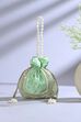 Green Fabric Floral Embellished Potli image number 0