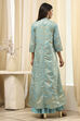 Earthy Brown Printed Layered Cape Dress image number 5