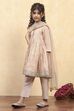Gold Cotton Dyed Gathered Suit Set image number 3