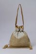 Gold & Silver Toned Fabric Embellished Potli image number 1