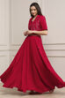 Fuchsia Viscose Rayon Kalidar Lehenga Set image number 0