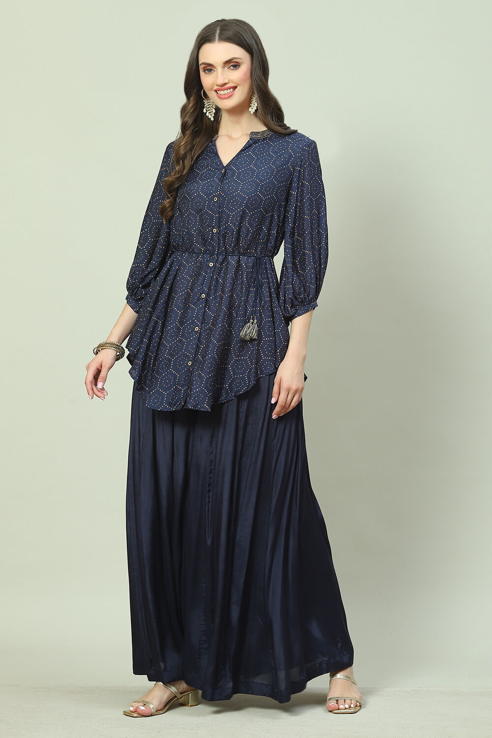 Navy LIVA Co-ord Set image number 0