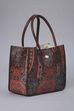 Brown PU Printed Structured Tote Bag image number 3