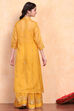 Yellow Printed Festive Fusion Set image number 5