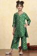 Green Art Silk Fitted Straight Co-ord Set image number 3
