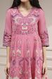 Light Pink Cotton Printed Anarkali Suit Set image number 1