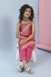 Pink Printed Straight Kurta Pant Set image number 0