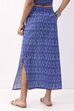 Royal Blue Cotton Abstrast Printed Maxi Skirt image number 5