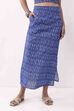 Royal Blue Cotton Abstrast Printed Maxi Skirt image number 4