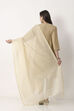 Beige Art Silk Semi Sheer Striped Dupatta image number 2