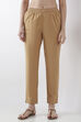 Bottle Green Cotton Solid Fitted Pants image number 4