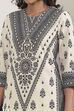 Black Cotton Printed Straight Suit Set image number 1
