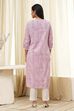 Yellow Cotton Printed Straight Kurta image number 3