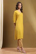 Electric Blue Solid Straight Kurta image number 4