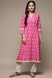 Green Cotton Straight Embroidered Kurta image number 0
