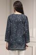 Blue Printed Straight Short Kurta image number 3