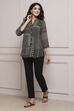Natural Black Art Silk Straight Kurta