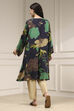 Charcoal Viscose Rayon A-Line Printed Kurta image number 3