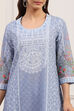Powder Blue Cotton Straight Kurta Palazzo Suit Set image number 1