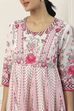 White Cotton Floral Printed Kalidar Suit Set image number 1
