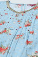 Blue Cotton Floral Printed A-Line Kurta Set image number 1