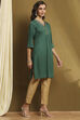 Black Solid Gathered Straight Kurta image number 4