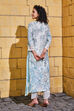 Blue Viscose Straight Kurta image number 3