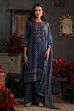 Blue Printed Straight Suit Set