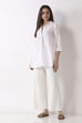 Black Viscose Lycra Relaxed Palazzos image number 0