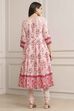 Blue Cotton Printed Anarkali Suit Set image number 4