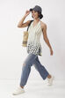 Ivory Cotton Geometric Tie-Up Halter Kurti image number 0