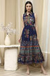 Indigo Cotton Floral Tiered Dress image number 5