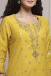 Lime Cotton Blend Printed Straight Suit Set image number 1