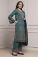 Ivory Printed Straight Winter Suit Set image number 5